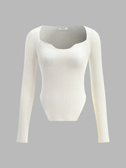 Sweetheart Long Sleeve Knit Top