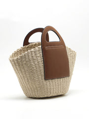Two Tone Straw Bag