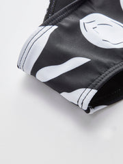 One-Shoulder Tribal Print Bikini Set