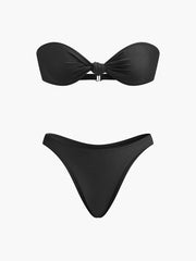 Knotted Bandeau Bikini Set