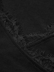V-Neck Lace Trim Skinny T-Shirt