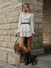 High-Neck Puff Sleeve Blouse