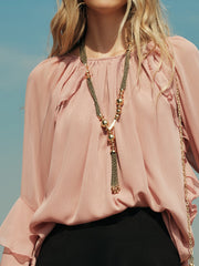 Metal Bead Tassel Necklace