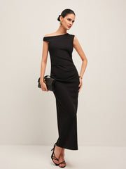 Asymmetrical Shoulder Dress