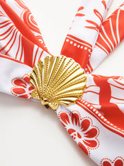 Halter Neck Print Bikini Set