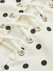Polka Dot Lace-Up Back Dress