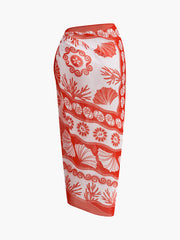 Chiffon Print Cover-Up Skirt