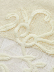Floral Lace Trim Shawl