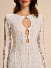 Cutout Detail Lace Dress
