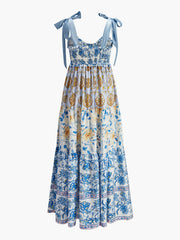 Floral Print Tie-Shoulder Dress