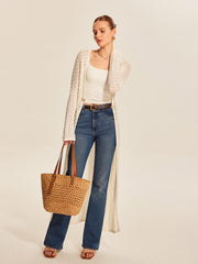 Lace Knit Metal Detail Cardigan