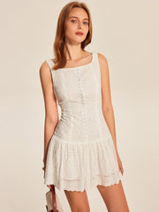 Button-Front Hollow Dress