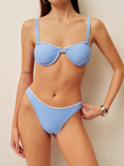 Scalloped Trim Bikini Set
