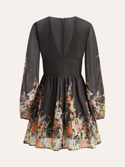Floral Print Tie-Front Dress