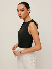 Asymmetrical Open-Back Tie Top