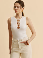 Ring Detail Cutout Tank Top
