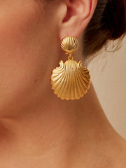 Gold Shell Drop Earrings