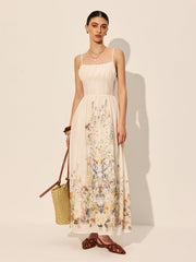 Square Neck Floral Print Dress