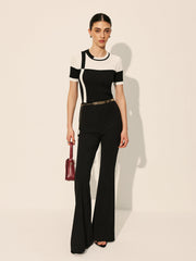 Color Block Ribbed Knit Top