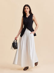 Linen & Cotton Buttoned Vest