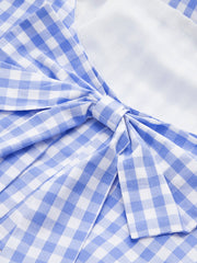 Checkerboard Bow Back Crop Top