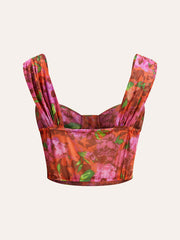 Floral Mesh Corset Top