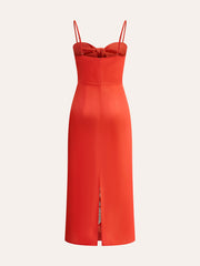 Embroidered Bow-Detail Cami Dress
