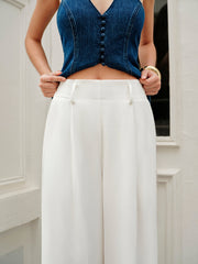 Mid-Waist Wide-Leg Pants
