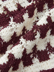 Contrast Bow-Tie Knit Top