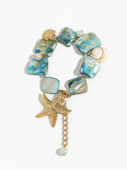 Ocean Charm Starfish Bracelet With Pearl Detail