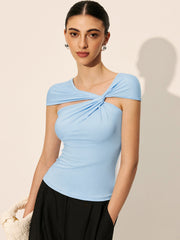 Twist Detail Asymmetrical Top