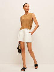 Side Tie Detail Knitted Sleeveless Top