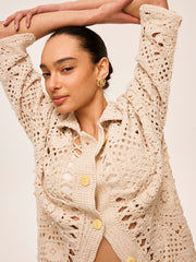 Crochet Button Detail Cardigan