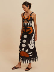 Cutout Zipper Sleeveless Floral Dress