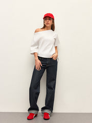 Cotton Off-Shoulder T-Shirt