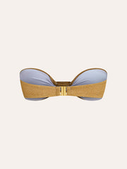 Metallic Bow Bandeau Bikini Top