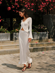 Ruffled Hem Knit Skirt