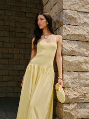 Pleated Hem Cami Sweater Dress