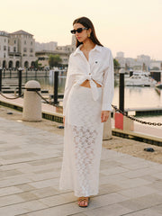 Semi-Sheer Lace Skirt