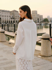Cotton Blend Tied Front Shirt