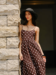 Cotton Backless Polka Dot Dress