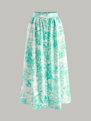 Halter Neck Backless Button-Front Skirt Set