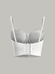 Semi-Sheer Embroidered Floral Sweetheart Corset