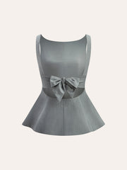 Bow Detail Peplum Top