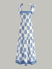 Floral Print Tie-Strap Dress