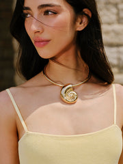 Shell Pendant Choker Necklace