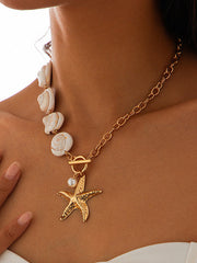 Seashell & Starfish Pendant Necklace