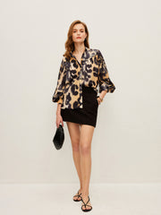 Leopard Print Button-Up Shirt
