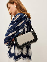 Two-Tone Handbag With Adjustable Strap