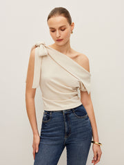 One-Shoulder Top With Bow Detail